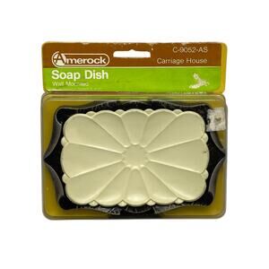 NOS Vintage Amerock Carriage House Antique SILVER Wall Mount Soap Dish C-9052-AS